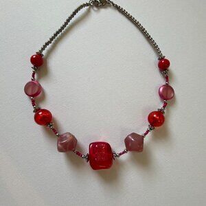 Gorgeous Red and Pink Chunky Beaded Necklace